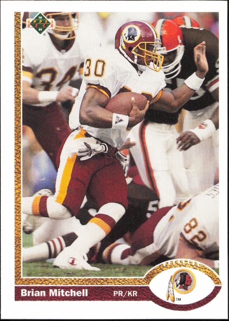 1991 Upper-Deck Brian Mitchell #691 trading card