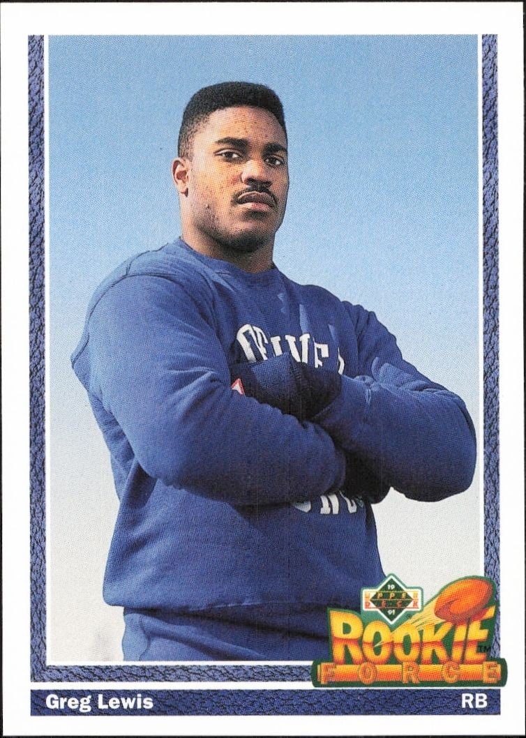 1991 Upper-Deck Greg Lewis #612 trading card