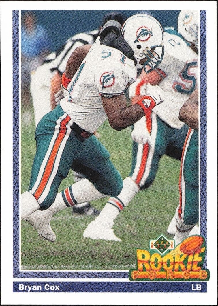 1991 Upper-Deck Bryan Cox #607 trading card
