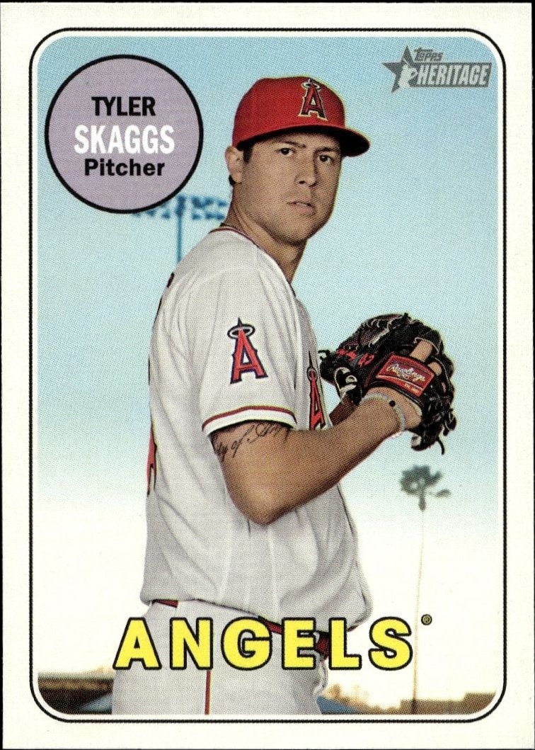 2018 Topps Heritage High Number Tyler Skaggs #572 trading card