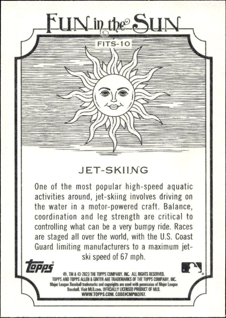 2023 Topps Allen & Ginter Jet-Skiing #FITS-10 baseball trading card back