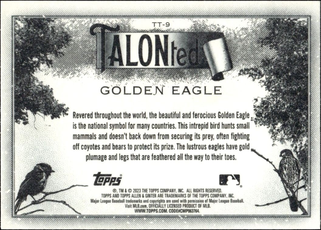 2023 Topps Allen & Ginter Golden Eagle #TT-9 baseball trading card back
