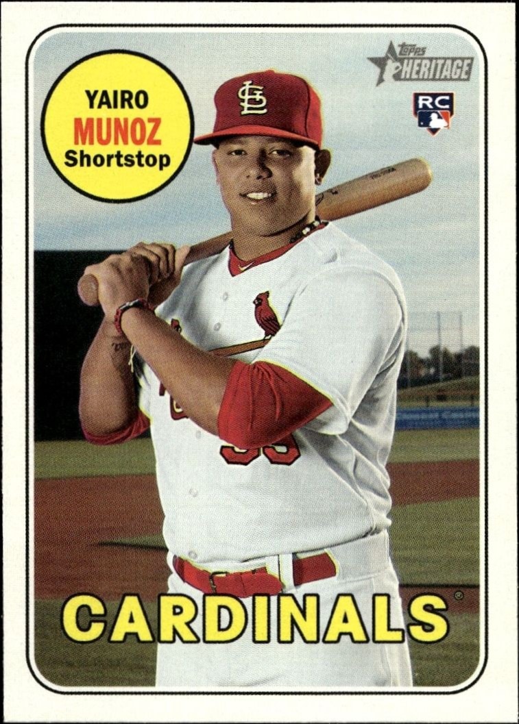 2018 Topps Heritage High Number Yairo Munoz #592 trading card