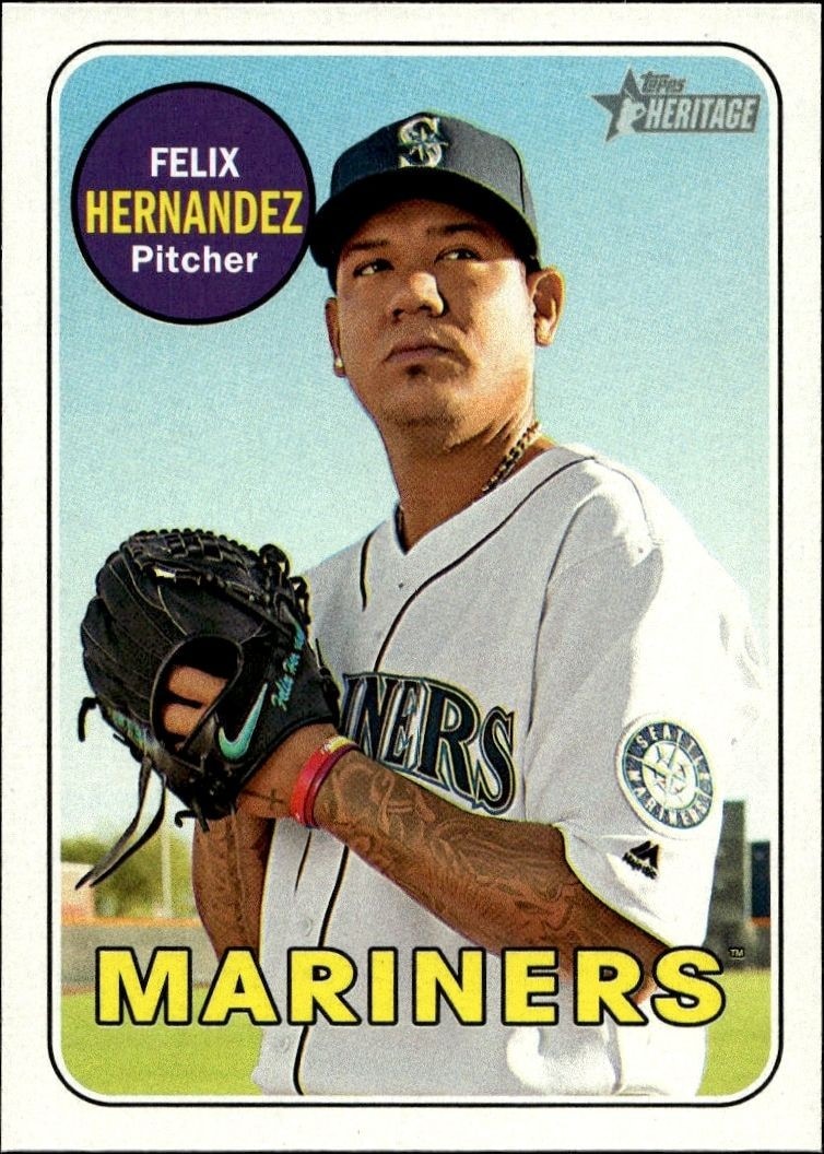 2018 Topps Heritage Felix Hernandez #100 trading card