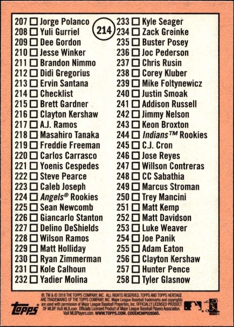 2018 Topps Heritage Juan Nicasio #214 baseball trading card back