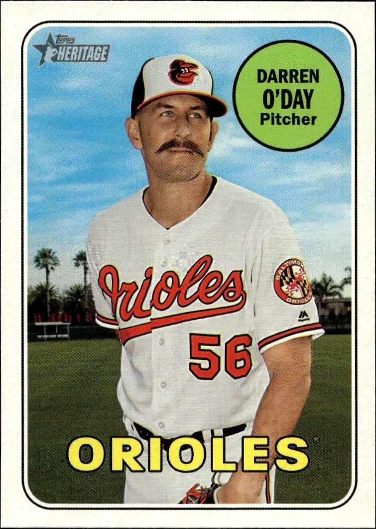 2018 Topps Heritage High Number Darren O'Day #661 trading card