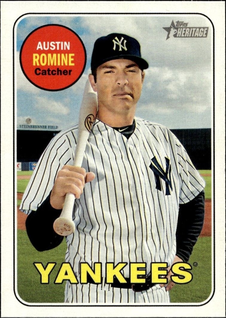 2018 Topps Heritage High Number Austin Romine #635 trading card