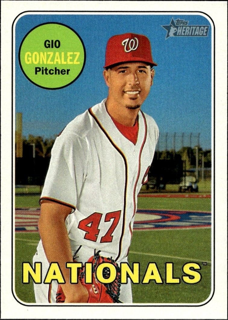 2018 Topps Heritage Gio Gonzalez #33 trading card