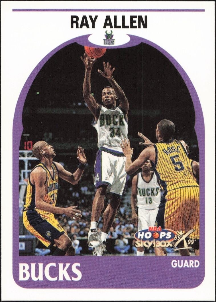1999-00 Skybox NBA Hoops Decade Ray Allen #108 trading card
