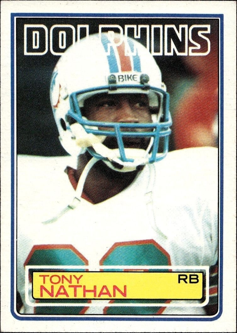 1983 Topps Tony Nathan #317 trading card