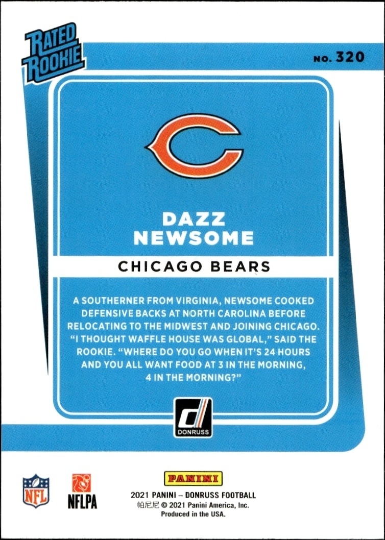 2021 Donruss Blue Dazz Newsome #320 football trading card back