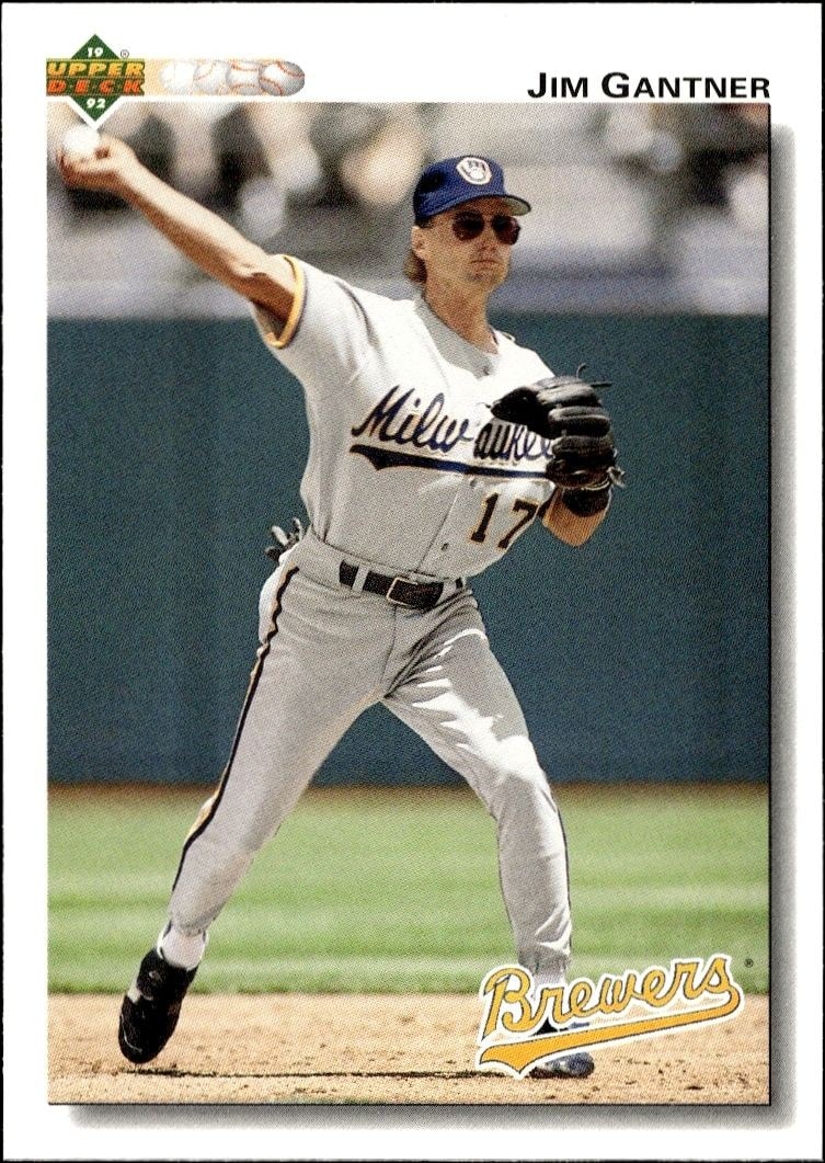 1992 Upper-Deck Low Number Jim Gantner #360 trading card