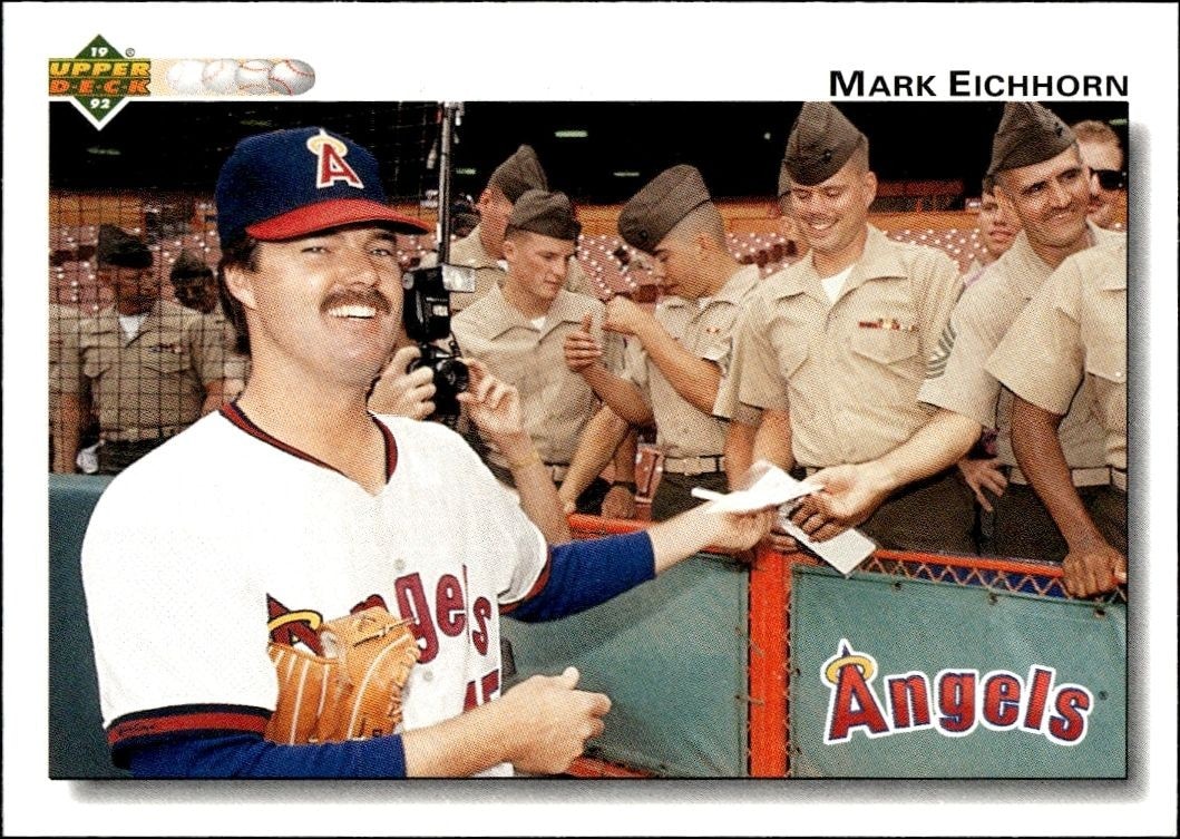 1992 Upper-Deck Low Number Mark Eichhorn #287 trading card