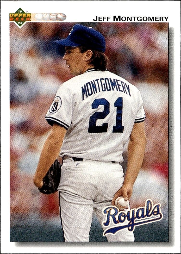 1992 Upper-Deck Low Number Jeff Montgomery #627 trading card