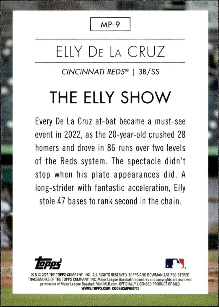 2023 Bowman Elly De La Cruz #MP-9 baseball trading card back