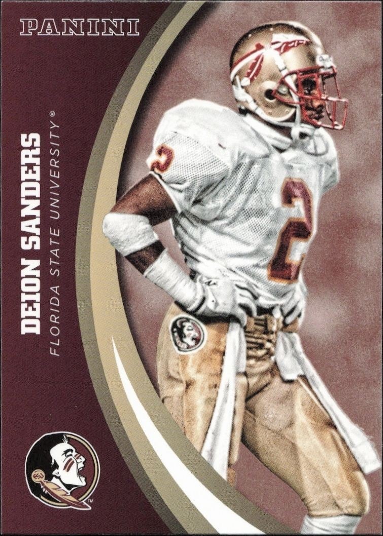 2015 Panini Florida State Seminoles Deion Sanders #16 trading card
