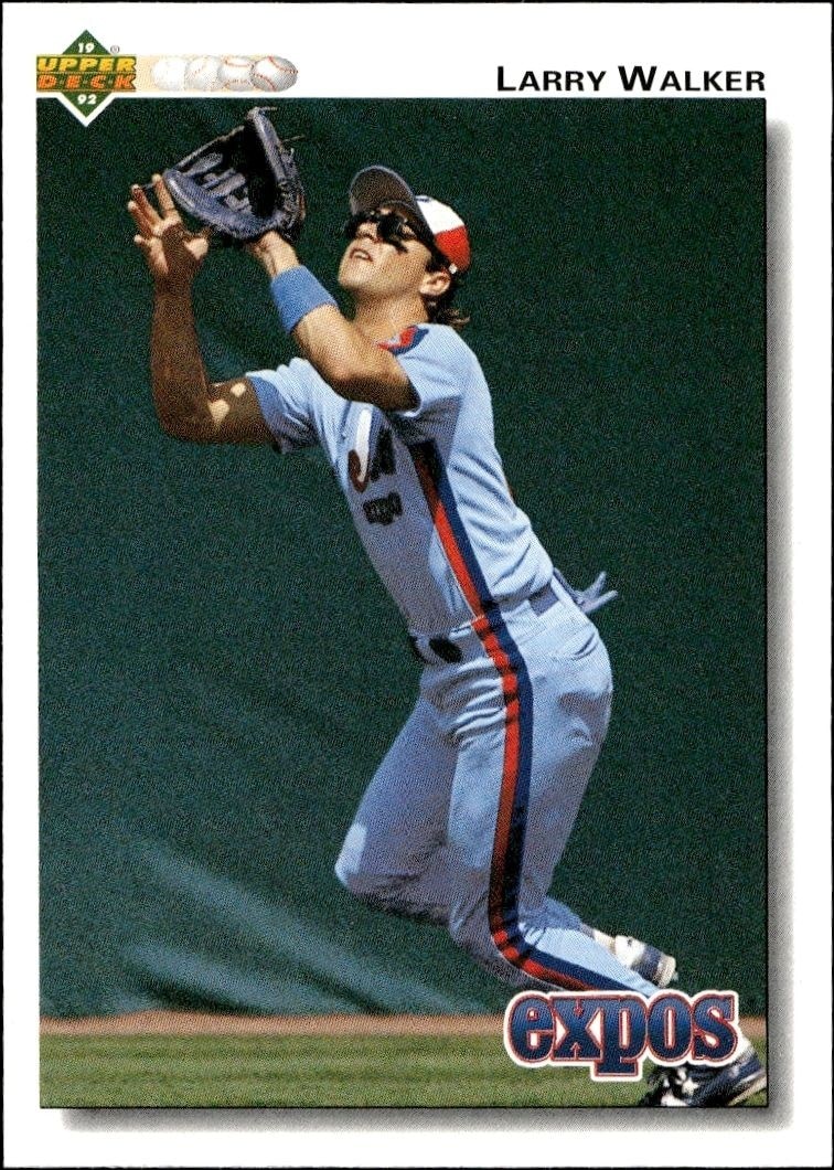 1992 Upper-Deck Low Number Larry Walker #249 trading card