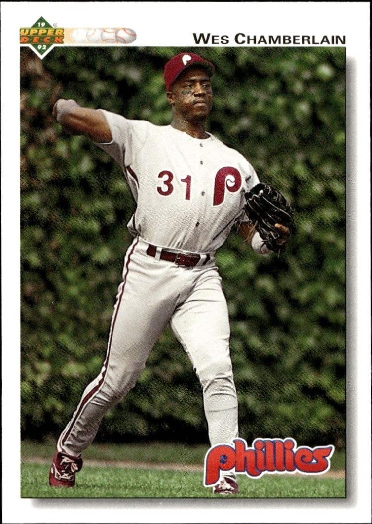 1992 Upper-Deck Low Number Wes Chamberlain #347 trading card