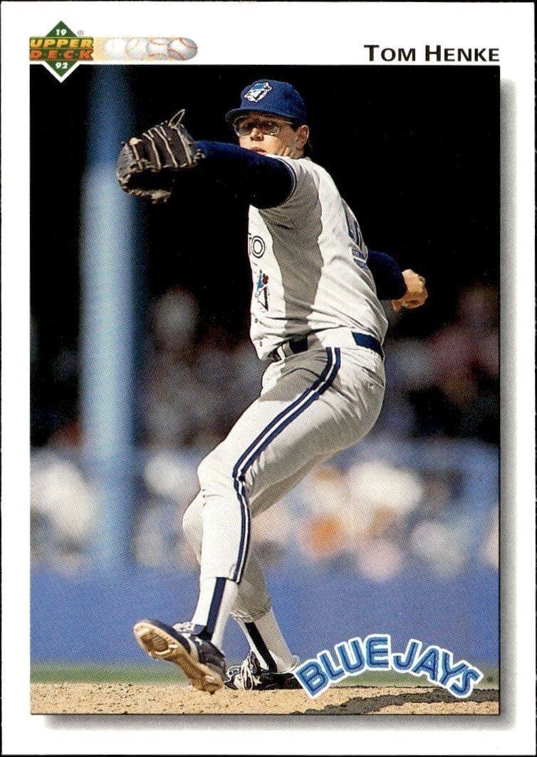 1992 Upper-Deck Low Number Tom Henke #395 trading card