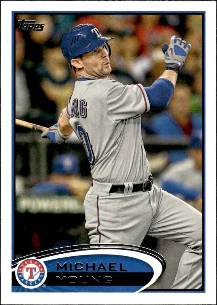 2012 Topps Series 1 Michael Young #55 trading card