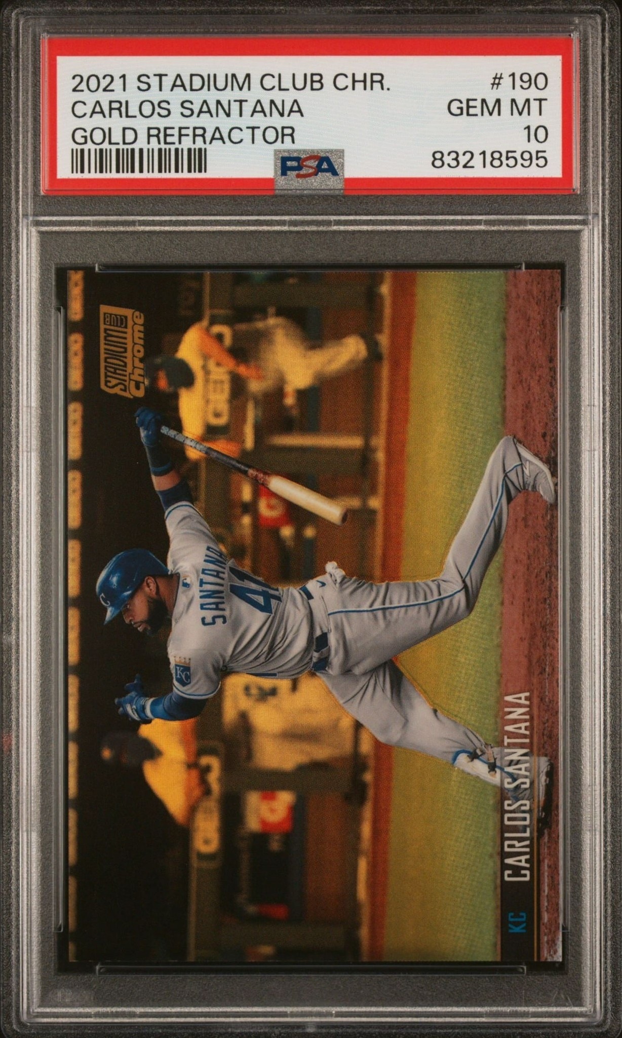 2021 Topps Stadium Club Chrome Carlos Santana #190 trading card