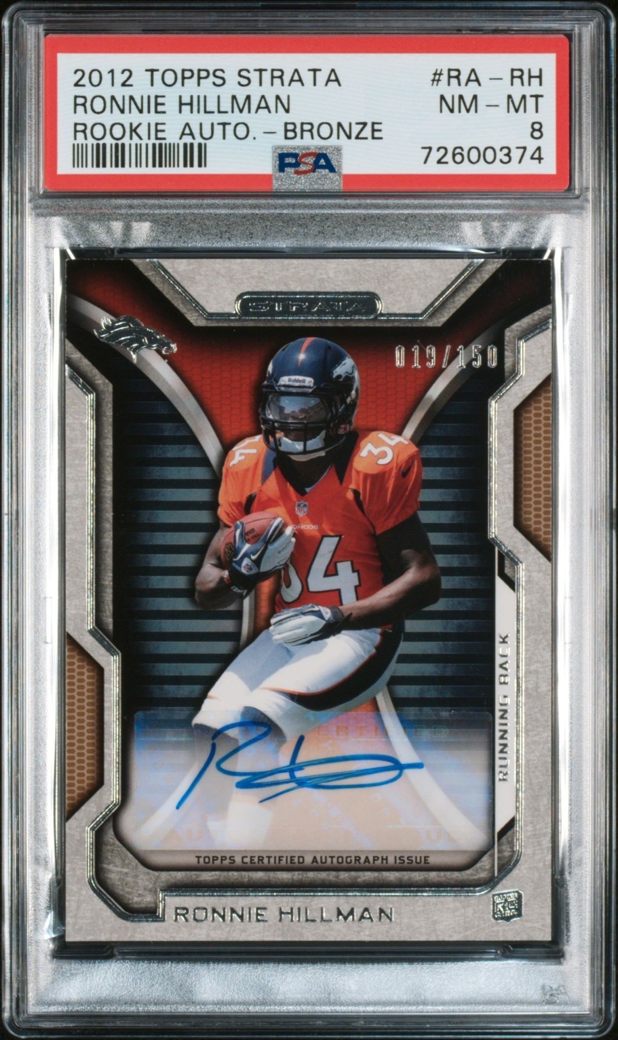 2012 Topps Strata Ronnie Hillman #RA-RH trading card