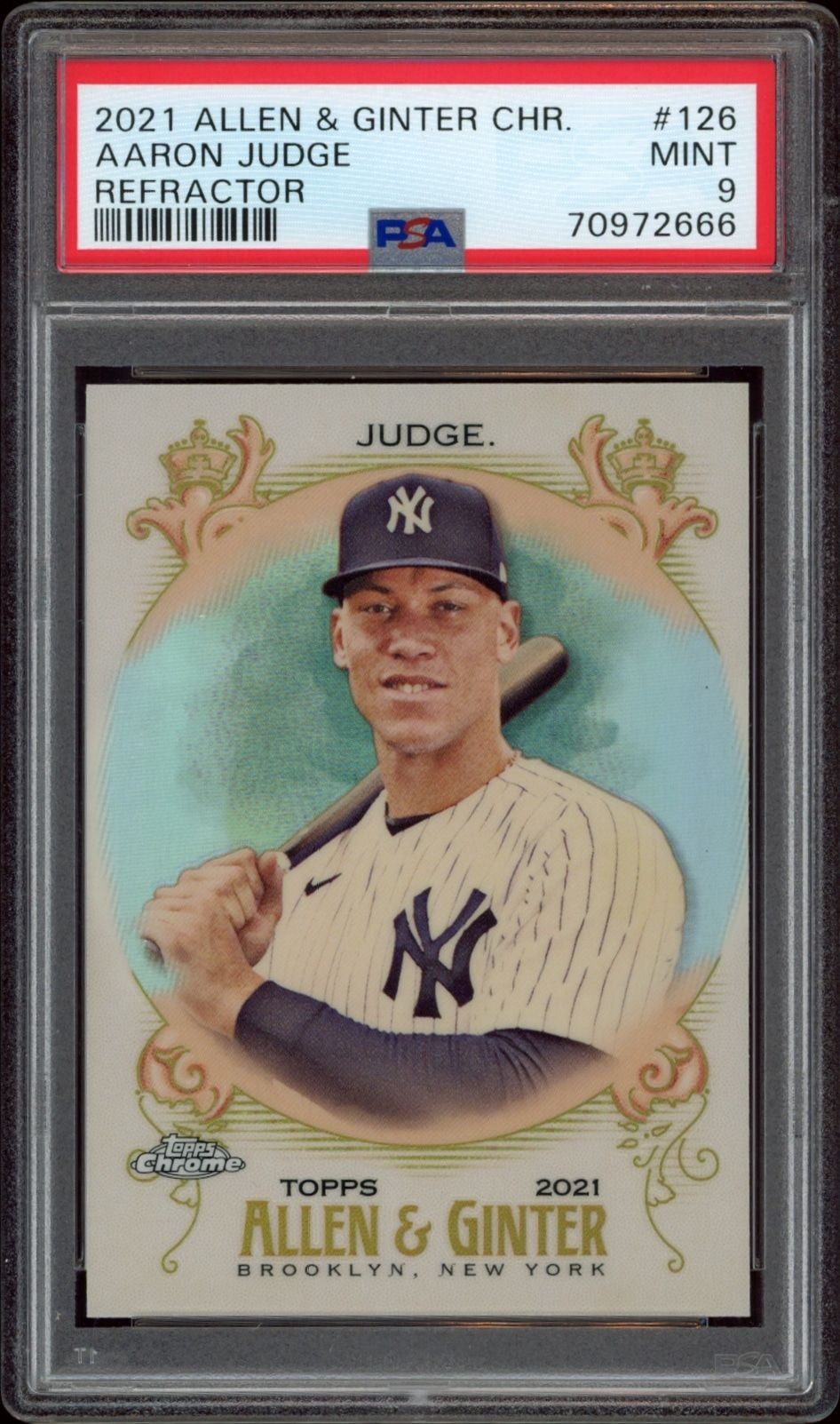2021 Topps Allen & Ginter Chrome Aaron Judge #126 trading card