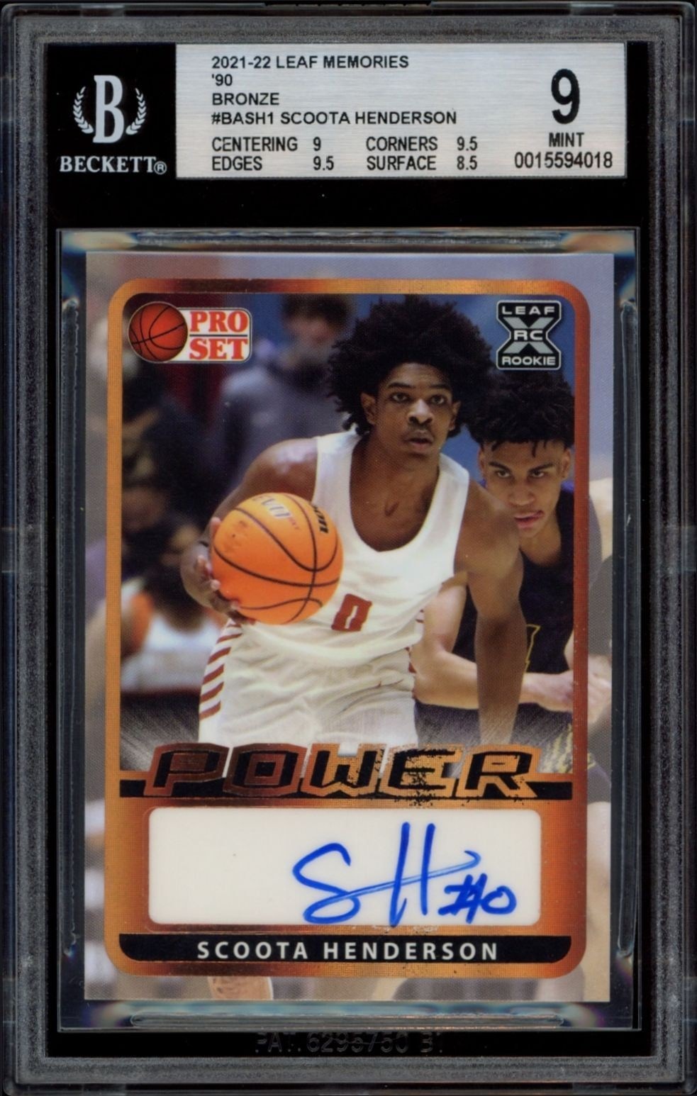 Scoot Henderson (1990 Base Autographs · Bronze · Manufacturer Autograph)