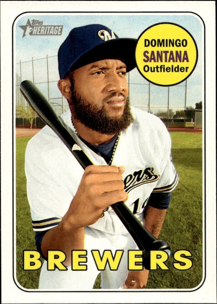 2018 Topps Heritage Domingo Santana #13 trading card