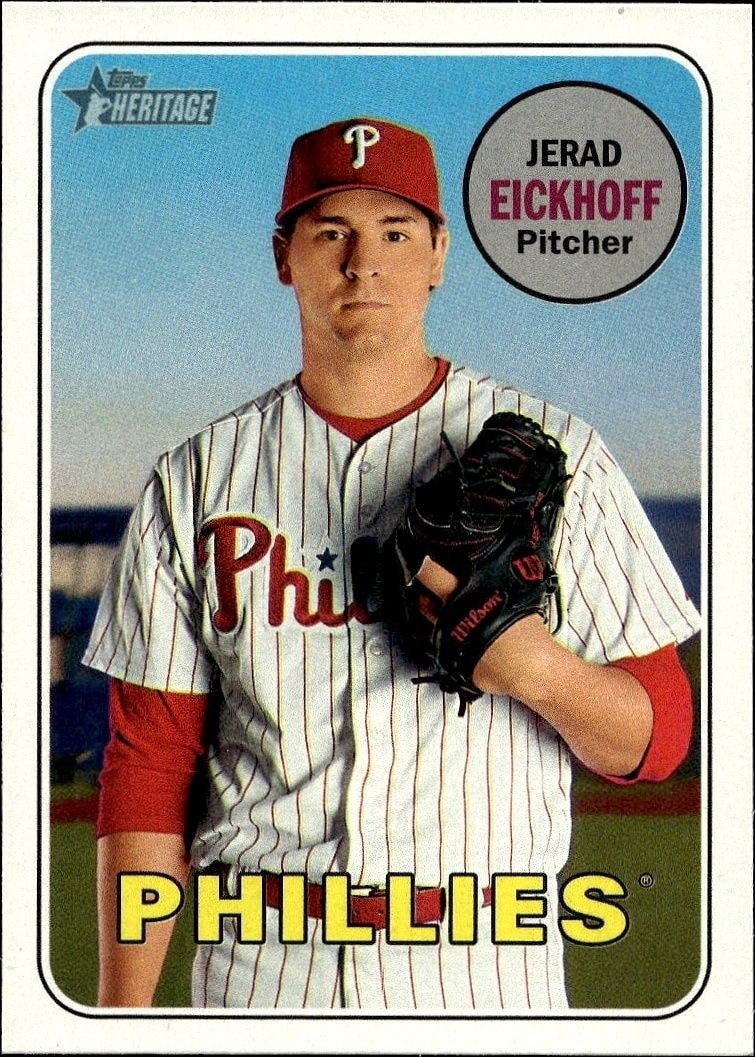 2018 Topps Heritage Jerad Eickhoff #392 trading card