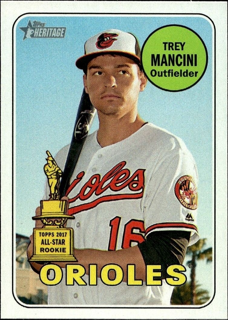 2018 Topps Heritage Trey Mancini #250 trading card