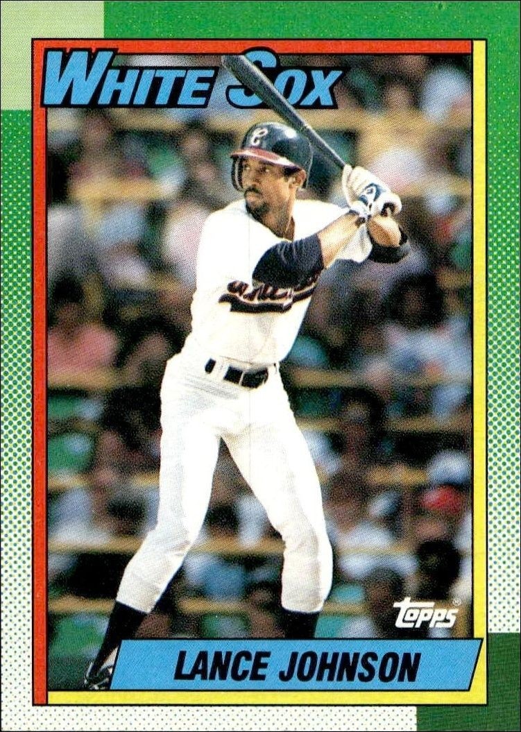 1990 Topps Lance Johnson #587 baseball trading card front