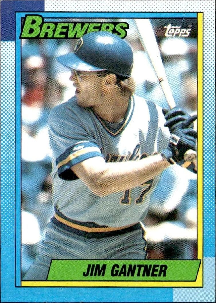 1990 Topps Jim Gantner #417 baseball trading card front