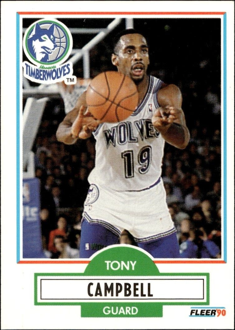 1990-91 Fleer Tony Campbell #112 basketball trading card front