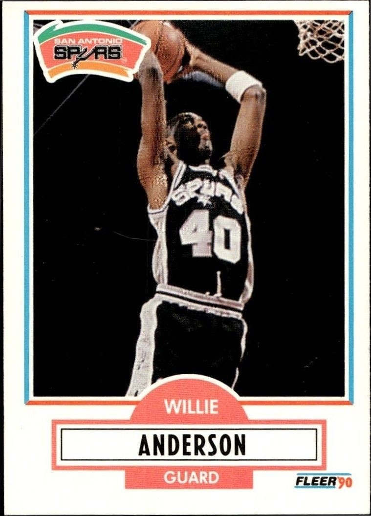 1990-91 Fleer Willie Anderson #168 trading card