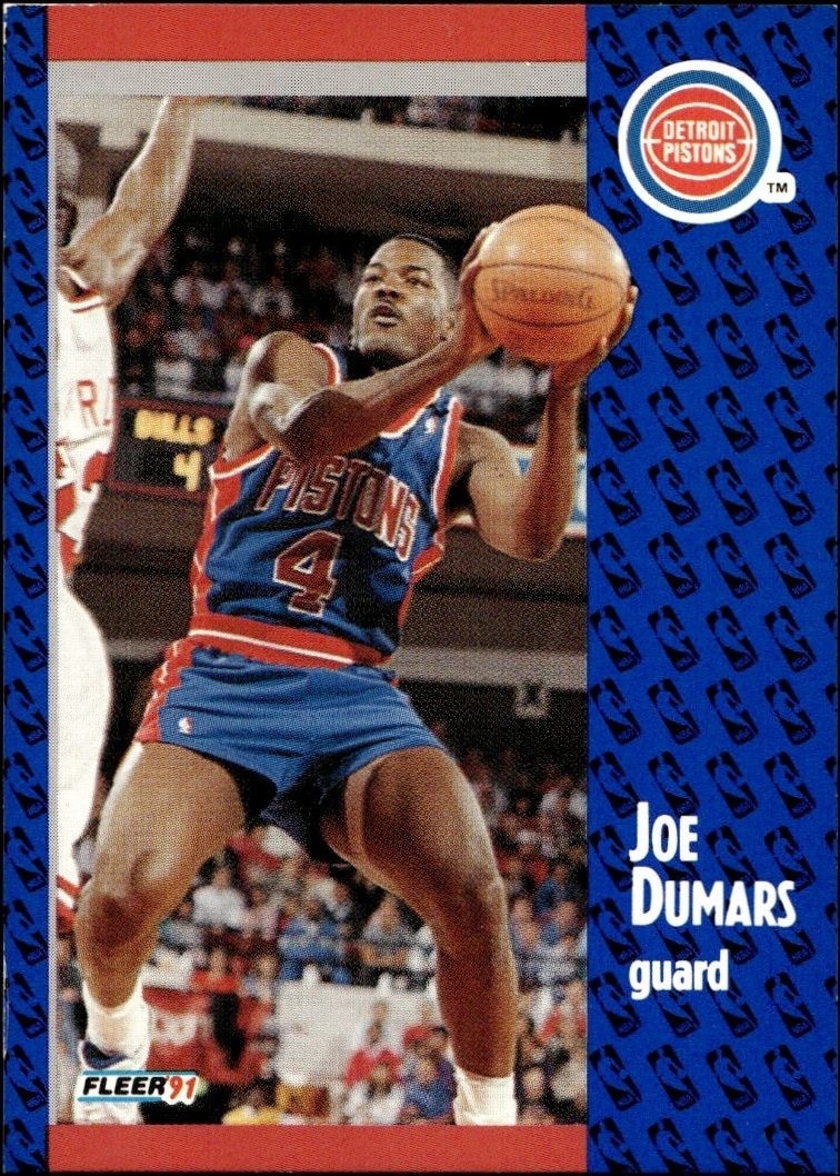 1991-92 Fleer Joe Dumars #59 trading card