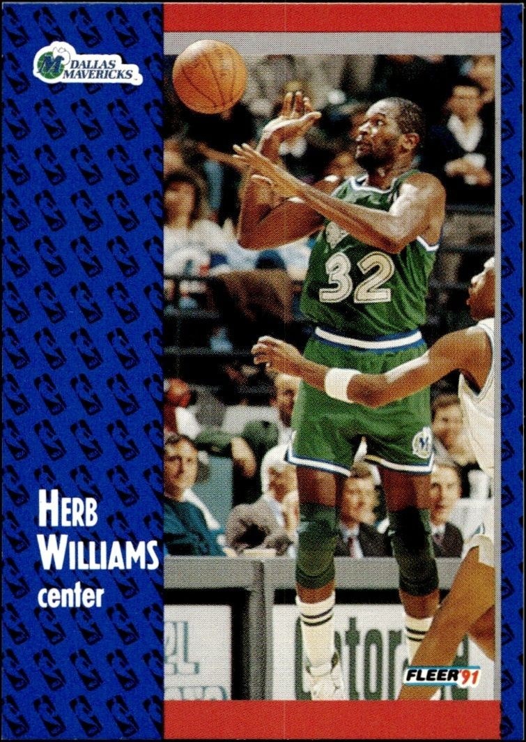 1991-92 Fleer Herb Williams #48 trading card