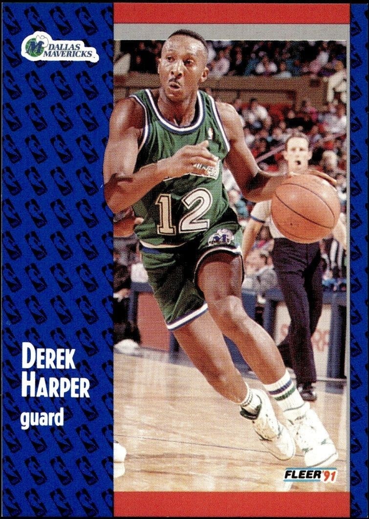 1991-92 Fleer Derek Harper #45 basketball trading card front