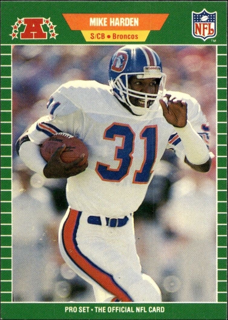 1989 Pro-Set Mike Harden #102 trading card