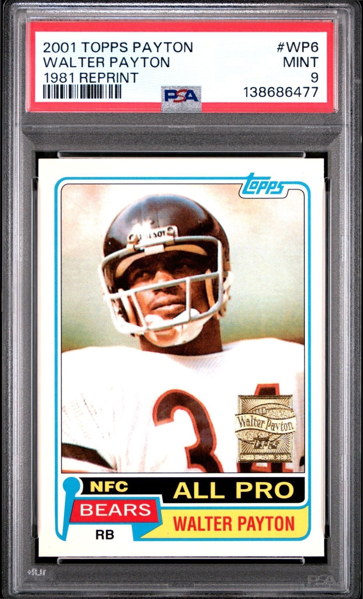 2001 Topps Payton Reprint Walter Payton #WP6 trading card