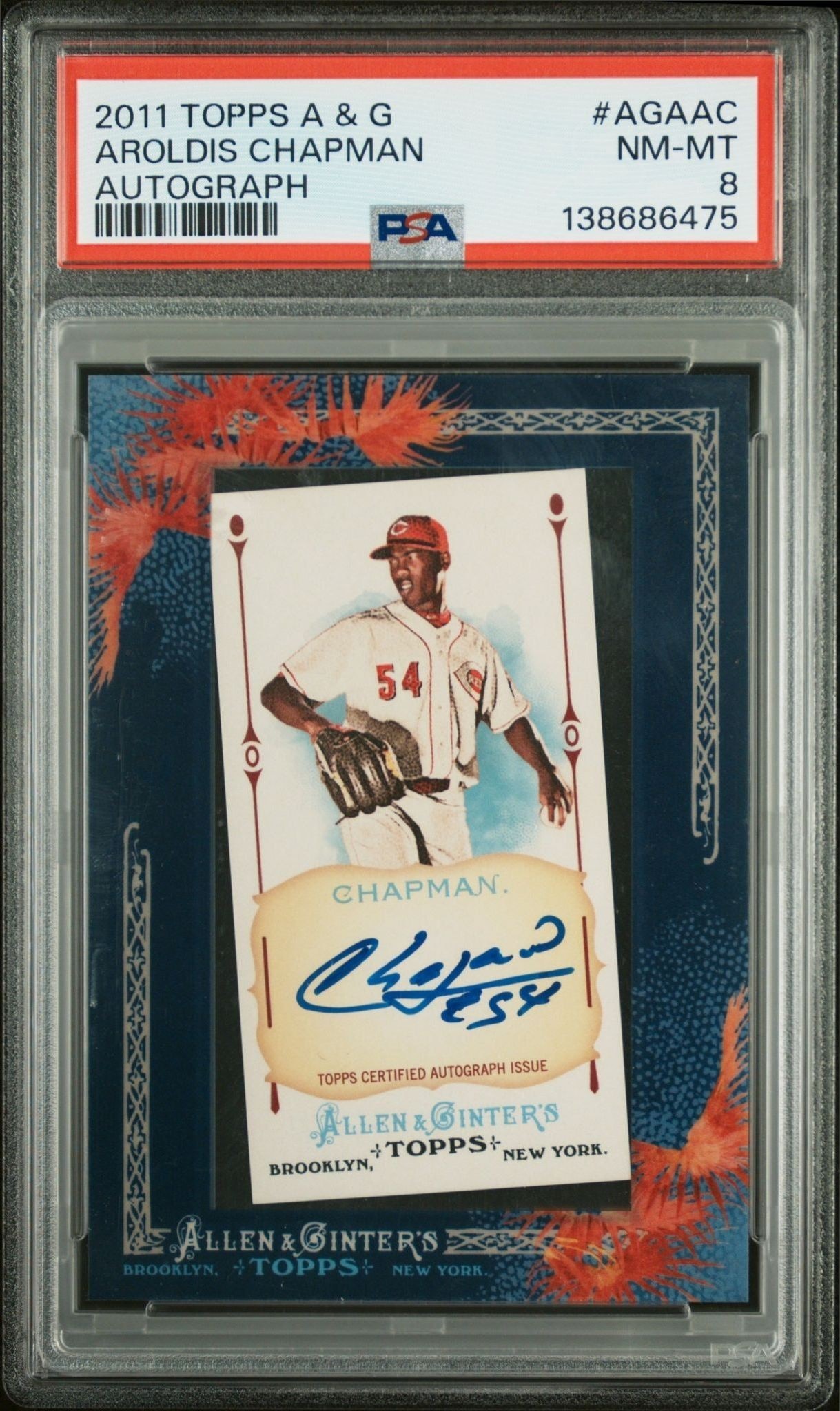 2011 Topps Allen & Ginter Aroldis Chapman #AGA-AC baseball trading card front