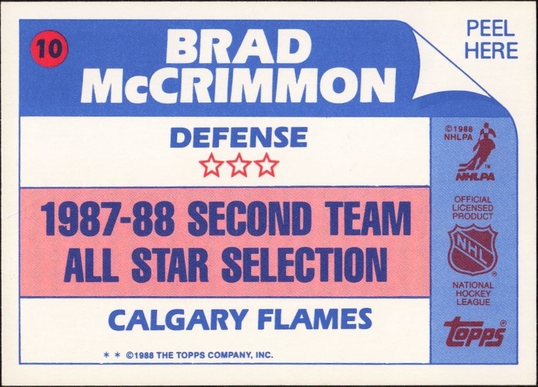 1989-90 Topps Brad McCrimmon #10 hockey trading card back