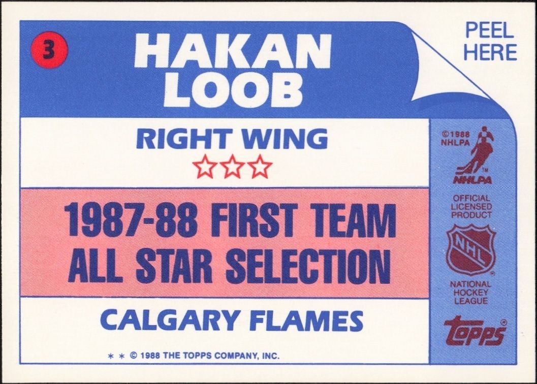 1989-90 Topps Hakan Loob #3 hockey trading card back