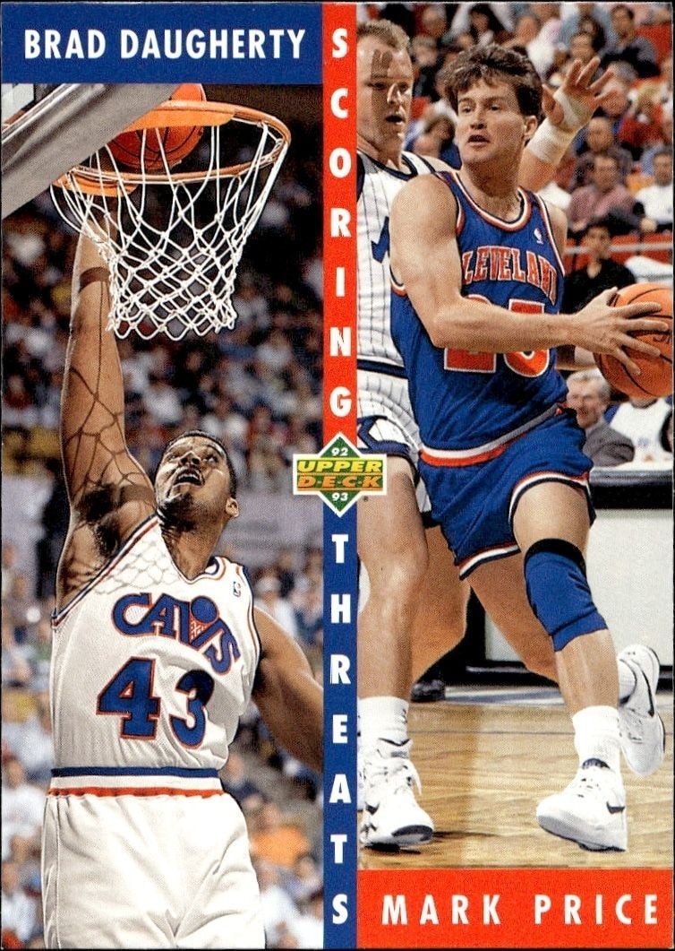 1992-93 Upper-Deck Brad Daugherty #498 trading card