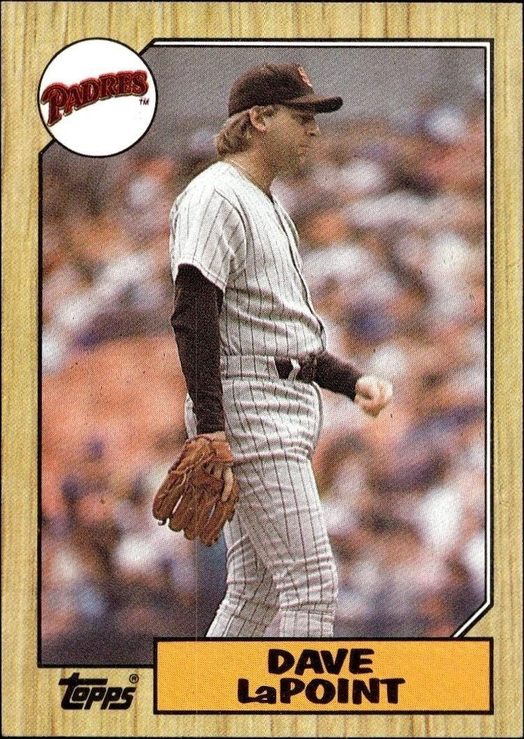 1987 Topps Dave LaPoint #754 trading card