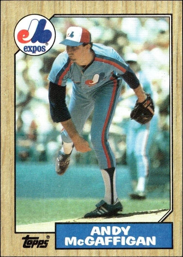 1987 Topps Andy McGaffigan #742 baseball trading card front