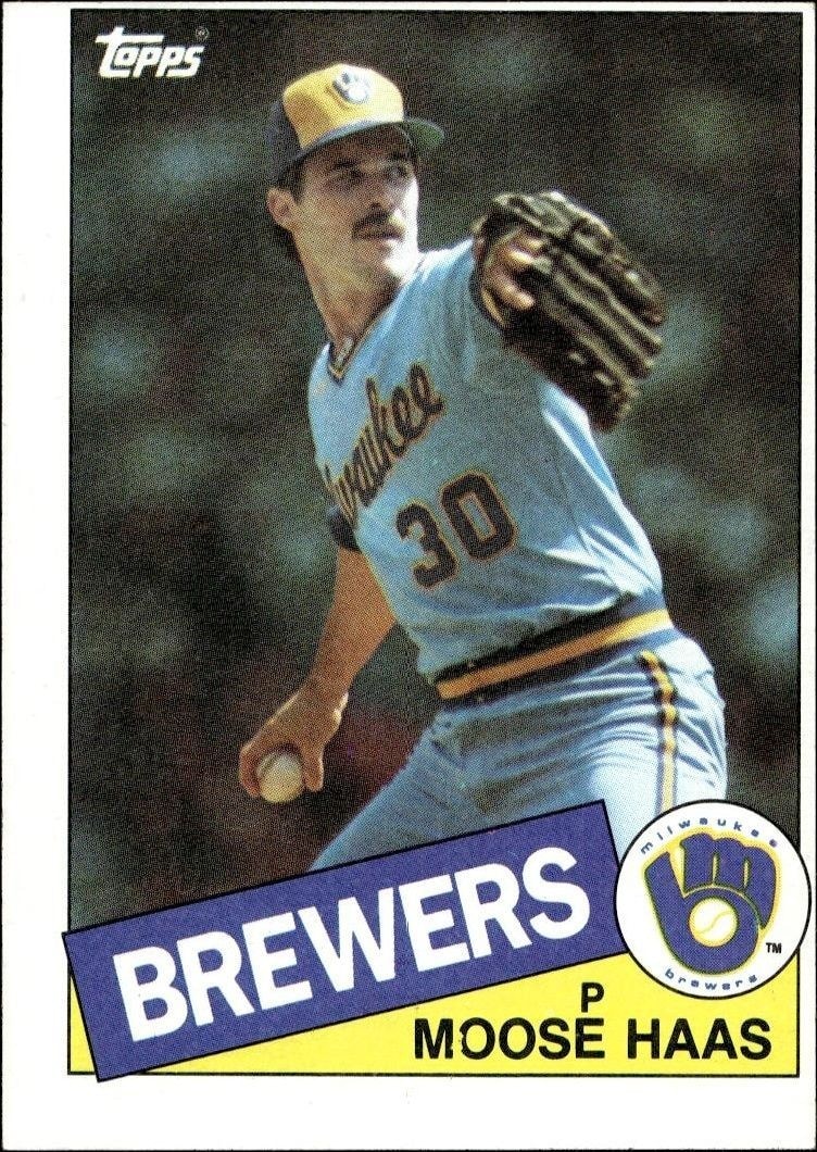 1985 Topps Moose Haas #151 trading card
