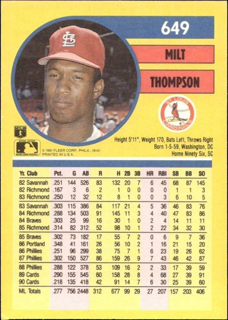 Milt Thompson - Back
