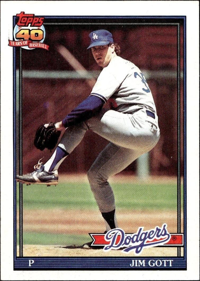 1991 Topps Jim Gott #606 trading card