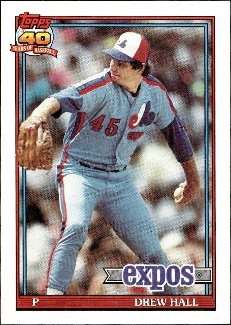 1991 Topps Drew Hall #77 trading card